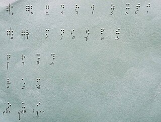 <span class="mw-page-title-main">Hebrew Braille</span> Braille alphabet for the Hebrew language