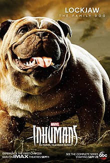 Character poster featuring Lockjaw for the Marvel Cinematic Universe (MCU) television series, Inhumans. Lockjaw character poster.jpg