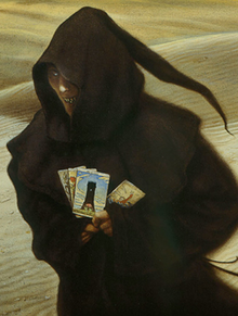 Walter o'Dim, Flagg's main persona in The Dark Tower. O'Dim was originally written as a separate character from Flagg, but King later combined the two. Art by Michael Whelan Walter o'Dim.PNG