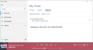 <span class="mw-page-title-main">Groove Music</span> Microsoft audio player software application