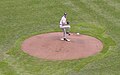 Randy Johnson pitching against the Milwaukee Brewers