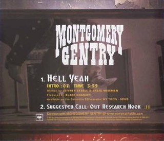 <span class="mw-page-title-main">Hell Yeah (Montgomery Gentry song)</span> 2003 single by Montgomery Gentry