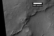 Example of inverted terrain in Parana Valles region, as seen by HiRISE under the HiWish program.