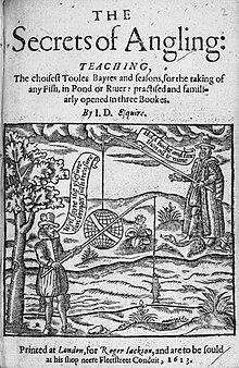 Title page of first edition (1613)in the Bodleian, shelfmark 8vo.D 15 Art. SecretsAnglingCrop.jpg