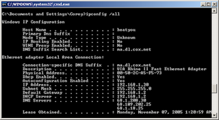 ipconfig Console application program