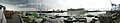 Panorama image showing Dublin Port in the evening