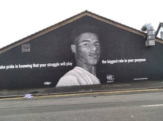 Mural of Marcus Rashford Mural in Withington, Manchester, United Kingdom