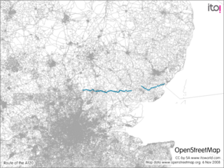 <span class="mw-page-title-main">A120 road</span> Road in the east of England