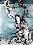 Dutch artist Piet van der Hem's editorial cartoon decrying the sinking of Tubantia