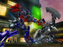 The PlayStation 2 and Wii versions of the game feature stylized graphics. Transformers rotf Wii.png