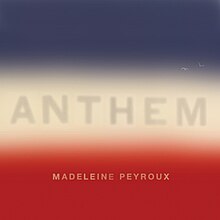 A blue, white, and red gradient with "ANTHEM" written in it