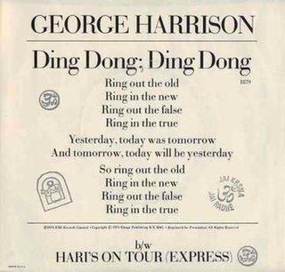 <span class="mw-page-title-main">Ding Dong, Ding Dong</span> 1974 single by George Harrison