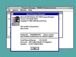 <span class="mw-page-title-main">Windows NT 3.51</span> Third major release of Windows NT, released in 1995