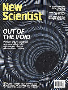 Cover of New Scientist magazine showing a tunnel to the deep sky with headline OUT OF THE VOID