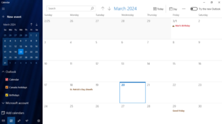 <span class="mw-page-title-main">Calendar (Windows)</span> Application of Microsoft windows