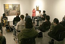 "Painting critique": students' critiquing Ben Cowan's work SAIC PaintCritique.jpg