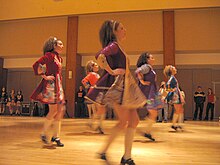 Irish step dancers from Connemara Irish dancers in Wilkes-Barre, PA, dance at the Hetzel Union Building (HUB), Penn State University. Irish 138.jpg