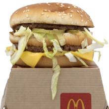 The Big Mac hamburger made its debut in 1967. McD Big Mac.png