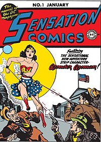 Wonder Woman's first cover, Sensation Comics #1 (January 1942) SensationComics.jpg