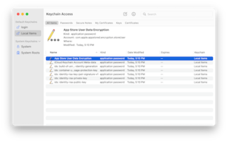 <span class="mw-page-title-main">Keychain (software)</span> Password management system in macOS