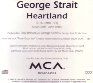 <span class="mw-page-title-main">Heartland (George Strait song)</span> 1993 single by George Strait