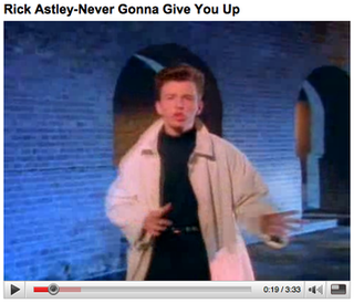 <span class="mw-page-title-main">Rickrolling</span> Internet prank and meme