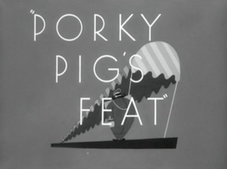 <i>Porky Pigs Feat</i> 1943 animated short film directed by Frank Tashlin