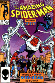 Ollie Osnick as Spider-Kid in Amazing Spider-Man #263. Art by Ron Frenz. Amazing Spider-Man 263.GIF