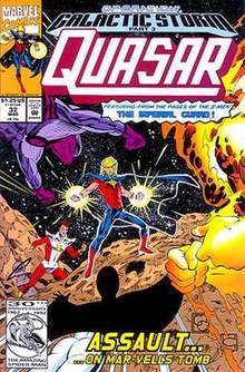 Quasar #32 (March 1992). Cover art by Greg Capullo and Harry Candelario. Quasar-32.jpg