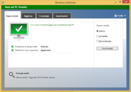 Windows Defender in esecuzione su Windows 8.1