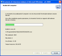 Lo strumento in esecuzione su Windows XP