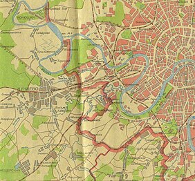 Кунцево на топографической карте 1939 г.