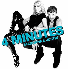 Обложка сингла Мадонны при участии Джастина Тимберлейка и Тимбалэнда «4 Minutes» (2008)