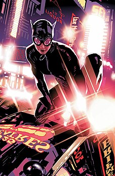 Женщина-кошка (Селина Кайл) на обложке комикса Catwoman (vol. 3) #59 Художник — Адам Хьюз[англ.]