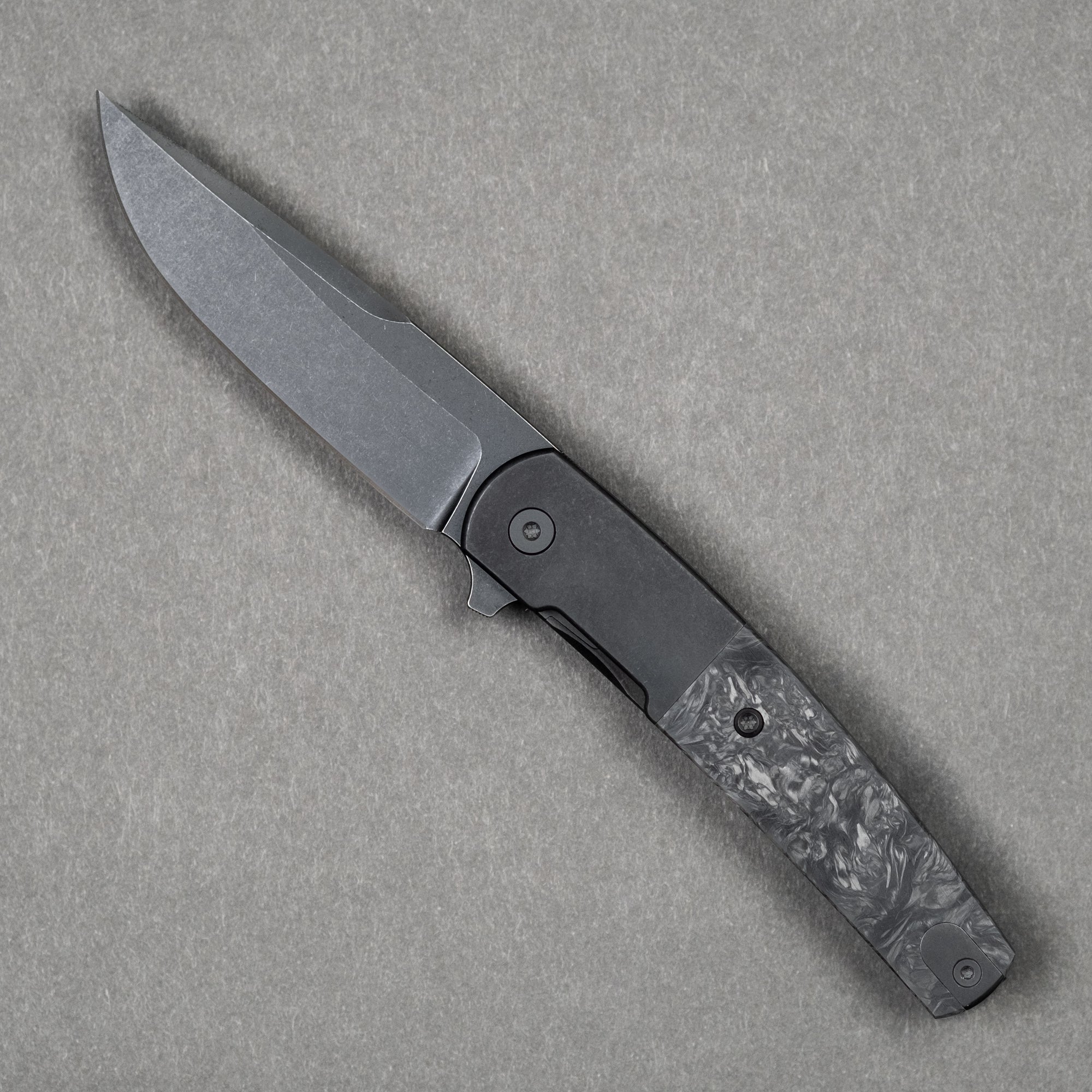 Pre-Order Exclusive: Urban EDC Finback - Fat Carbon Dark Matter Black w/ Blackwashed Magnacut