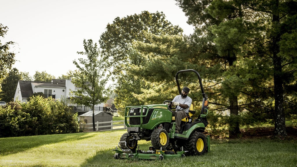 Photo of John Deere compact tractor with backhoe