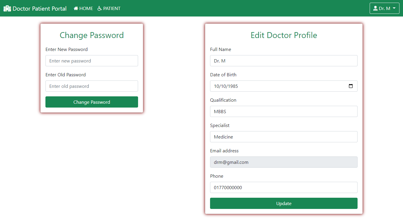 3 3 Doctor-Edit and Change password