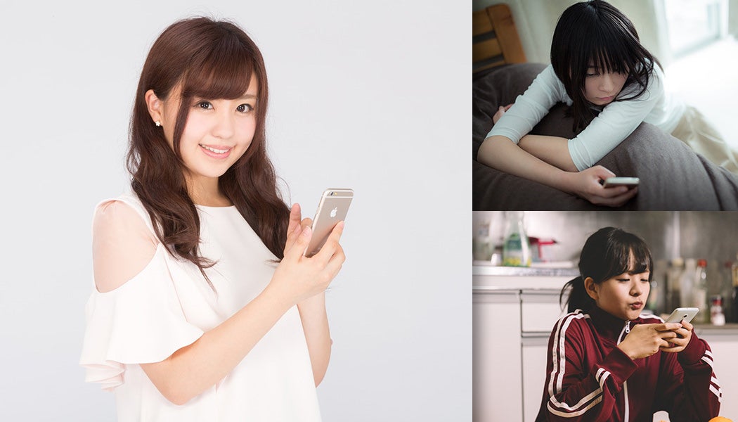 スマートフォンを持つスマホ女子の写真素材まとめ