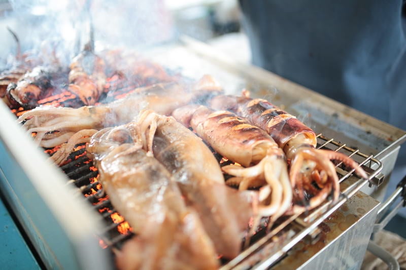 イカ焼きの様子の写真