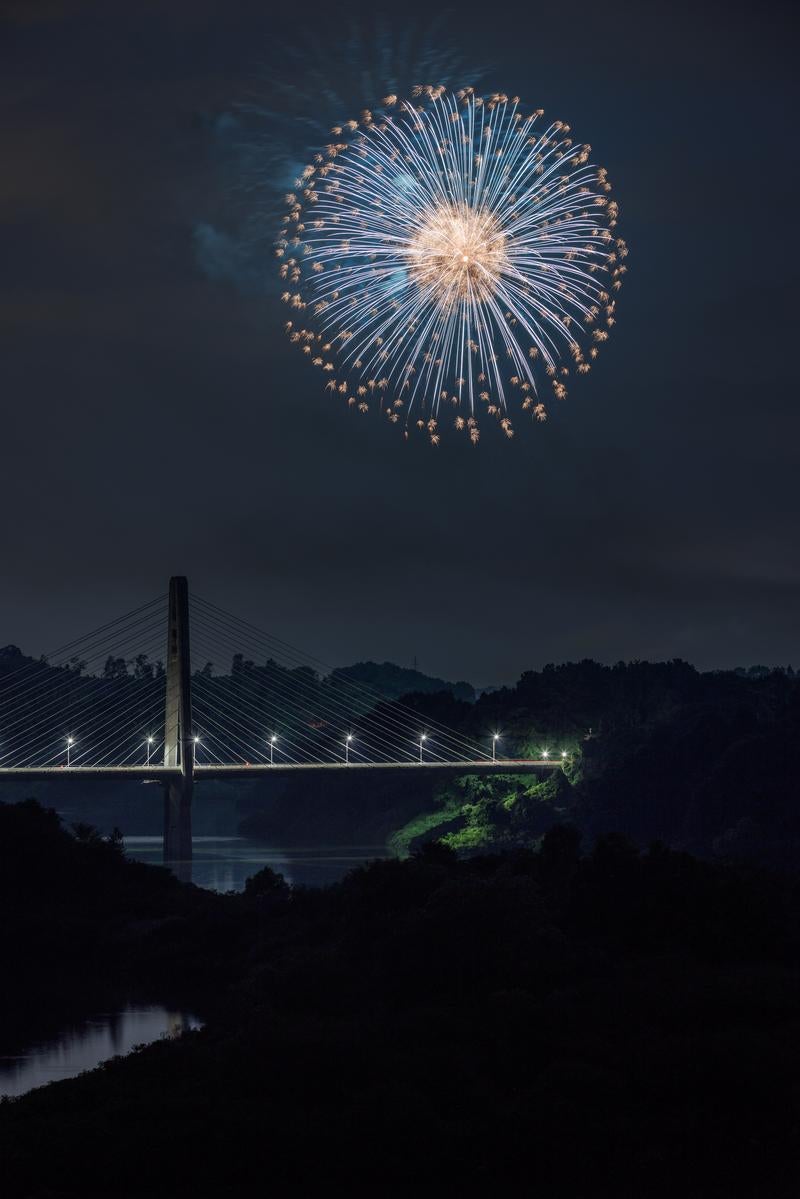 三春町の夜を飾る花火の写真