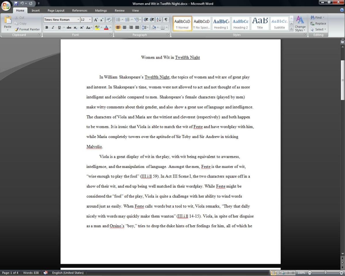 Ms Word Thesis Template