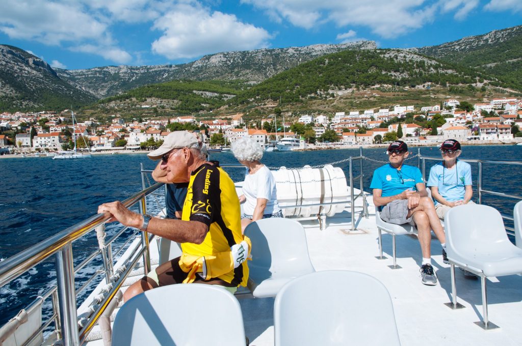 The VBT group ferrying from Brac to Hvar.