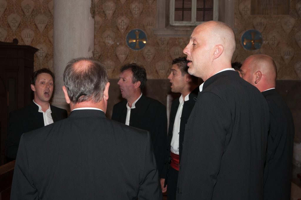 Klapa Motovun performing in Motovun’s Parish Church of St. Stephen