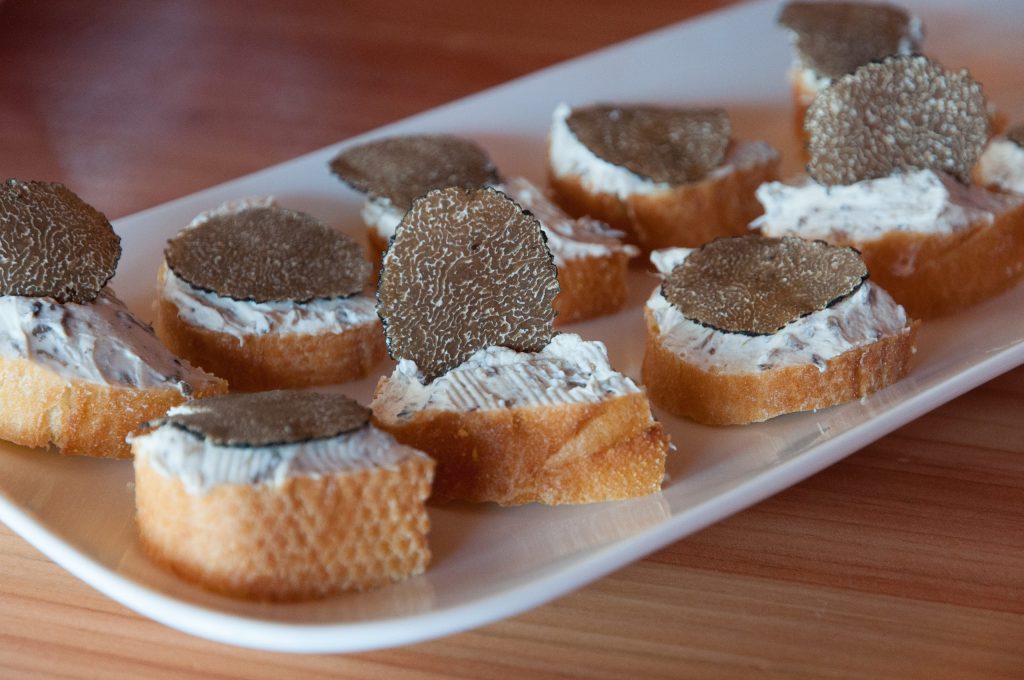 A beautiful cross-section of a black truffle