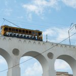 A cable car running through the Lapa district