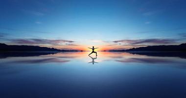 Yoga surrounded by scenery