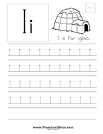 Letter I Preschool Printables