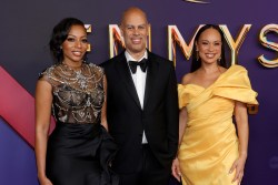 LOS ANGELES, CALIFORNIA - SEPTEMBER 15: (L-R) Dionne Harmon, Jesse Collins and Jeannae Rouzan-Clay attend the 76th Primetime Emmy Awards at Peacock Theater on September 15, 2024 in Los Angeles, California. (Photo by Frazer Harrison/Getty Images)