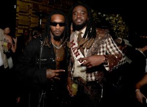 LOS ANGELES, CALIFORNIA - NOVEMBER 14: (L-R) Offset and Shaboozey attend 2024 GQ Men Of The Year on November 14, 2024 in Los Angeles, California. (Photo by Presley Ann/Getty Images for GQ)