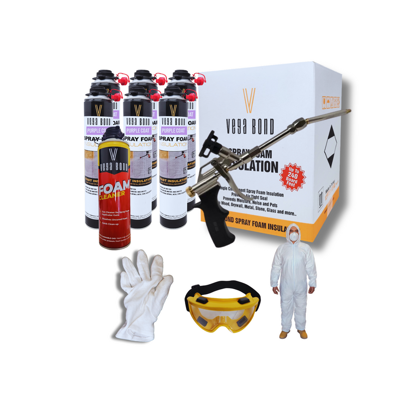 Vega Bond Purplecoat Single Component Closed Cell Spray Foam Insulation Kit (Covers 20 Board Feet Per Can at 1 inch thickness)